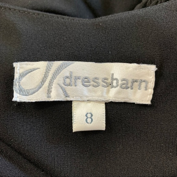 Dress Barn New With Tags 3/4 Sleeve Modest  V-neck Black Dress Size 8 - Picture 5 of 9